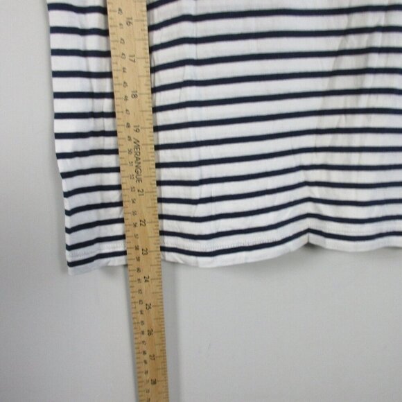 Club Monaco Stripe T-Shirt Women XS Black White Short Sleeve Cotton Blend 80 - Picture 6 of 7